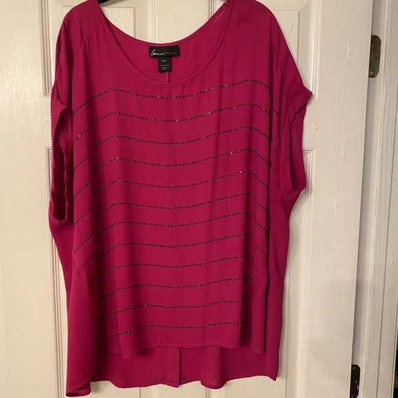 Pink short sleeve blouse - Picture 1 of 4